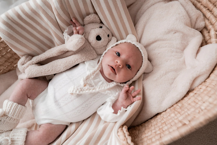 Beary Bonnet Beanie | Ivory - Pop Ya Tot