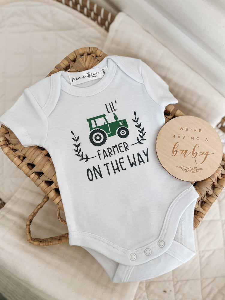 Farm Pregnancy Announcement Onesie | Little Farmer on the way