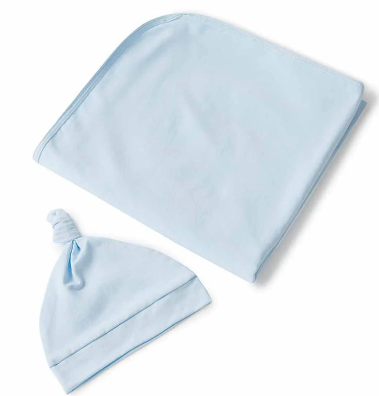 Baby Blue| Baby Jersey Wrap & Beanie Set