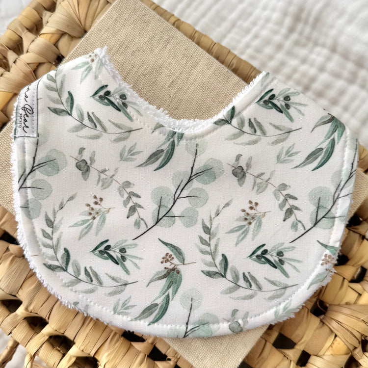 Gender Neutral Baby Bib | Botanica Leaf Sage Green