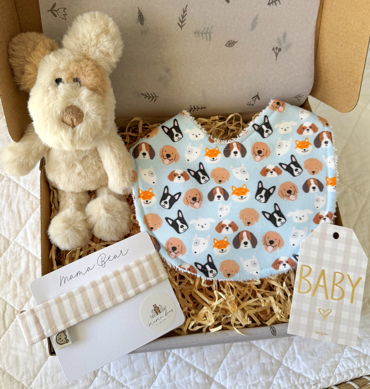 Personalised Baby Boy Gift Box Idea | Blue Puppy Dog