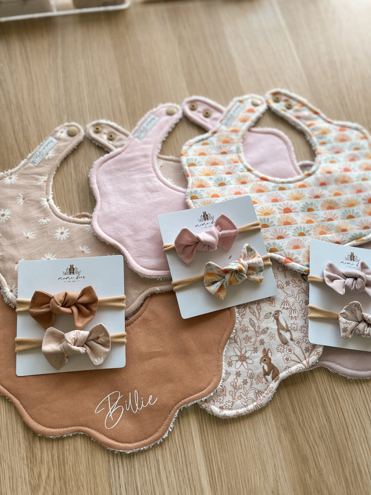 Scalloped Baby Girl Bib | Multiple Colour Options