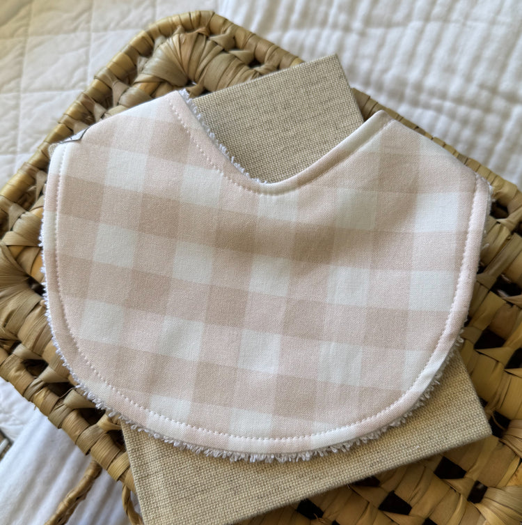 Baby Bib | Mushroom Large Check
