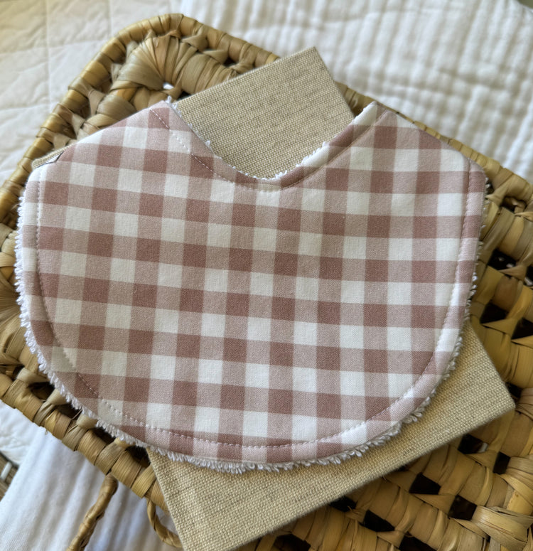 Baby Bib | Mauve Gingham
