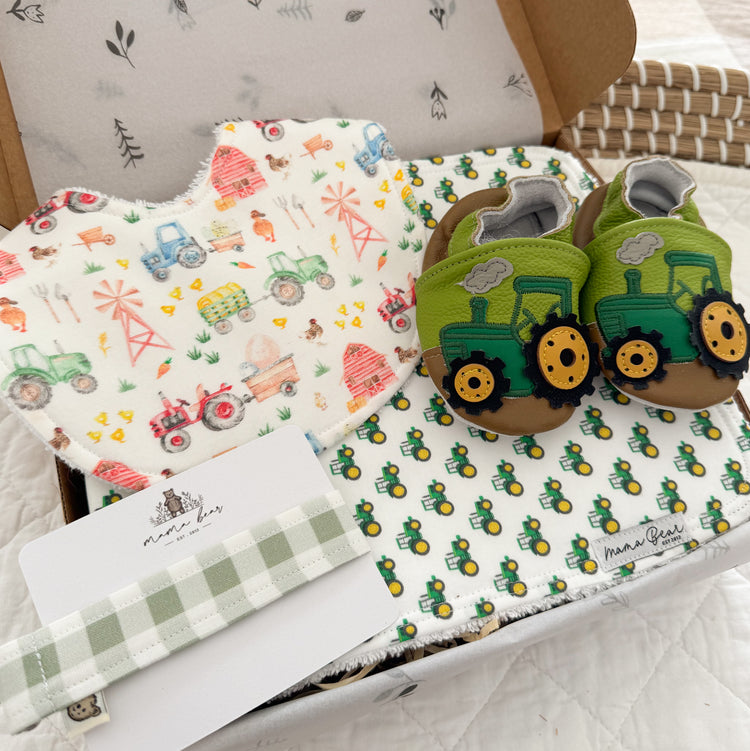 Baby Shower Gift Set | Farm Tractors