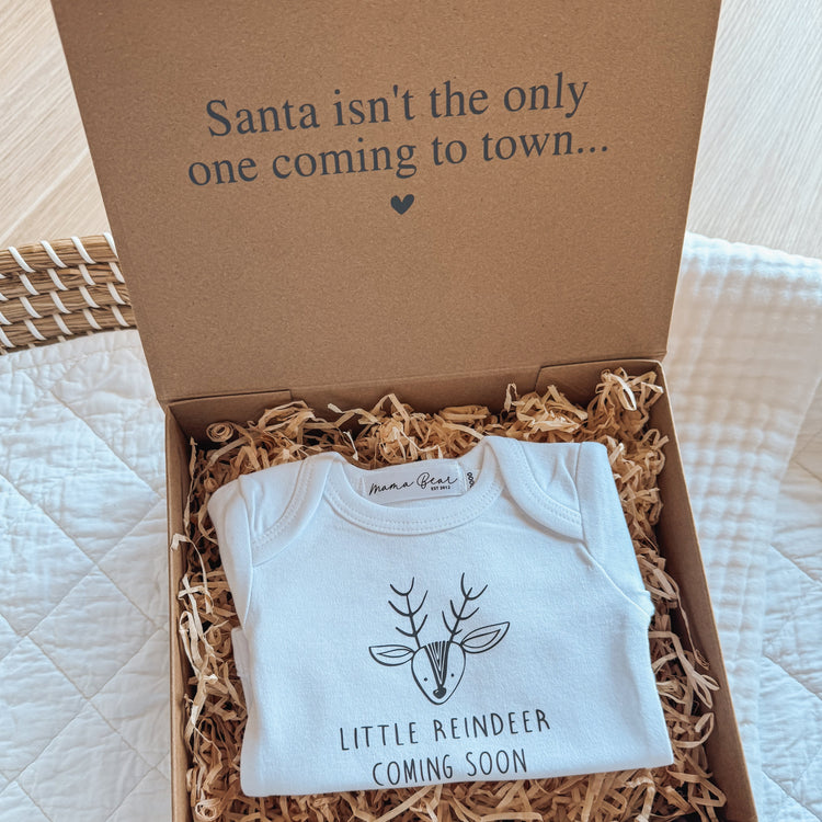 Christmas Baby Announcement Box For Family | Little Reindeer coming soon