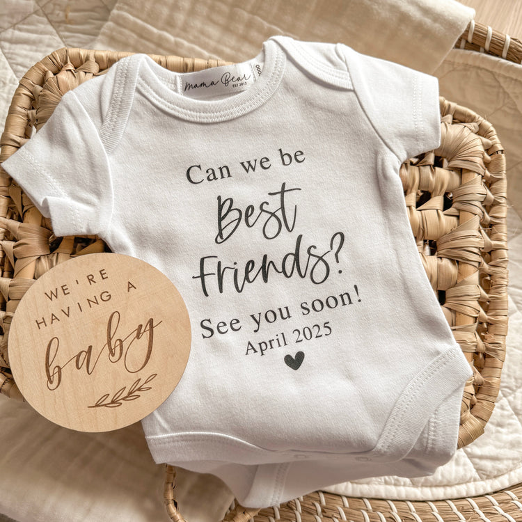 Best friends Baby Announcement Onesie