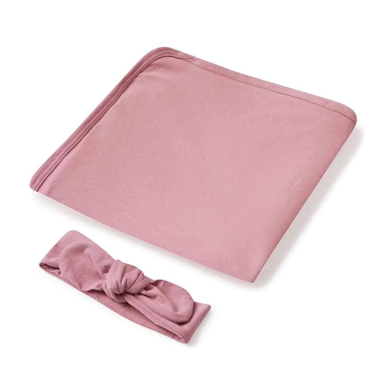 Jewel Pink | Baby Jersey Wrap & Topknot Set