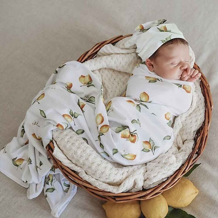 Lemon | Baby Jersey Wrap & Beanie Set