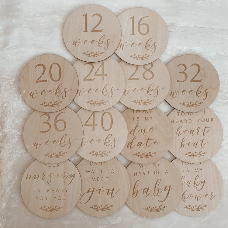 Pregnancy Baby Milestone Disc Collection | Set of 14