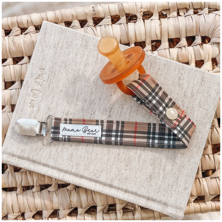 Dummy Clip - Tan Tartan Check