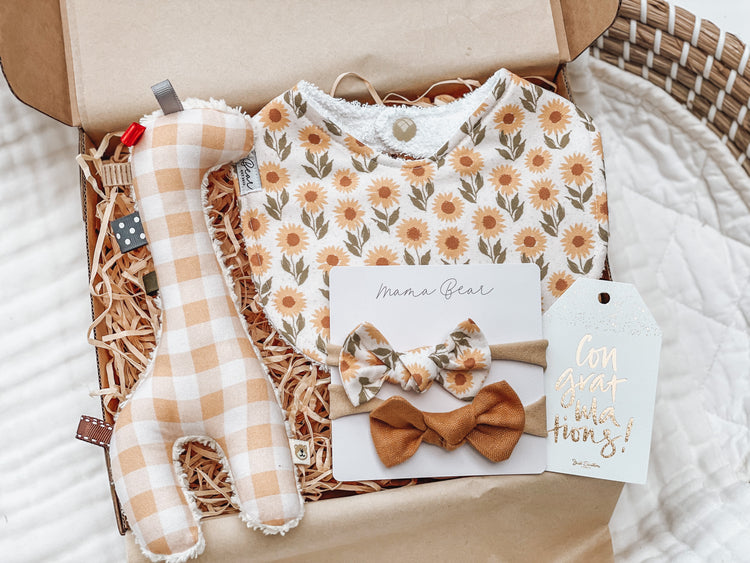 Newborn baby girl gift box | sunflower