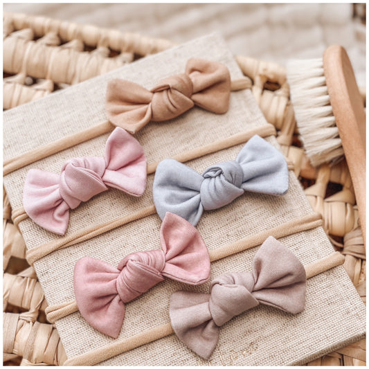 Stretch Fabric Hairbow | Plain Pastels