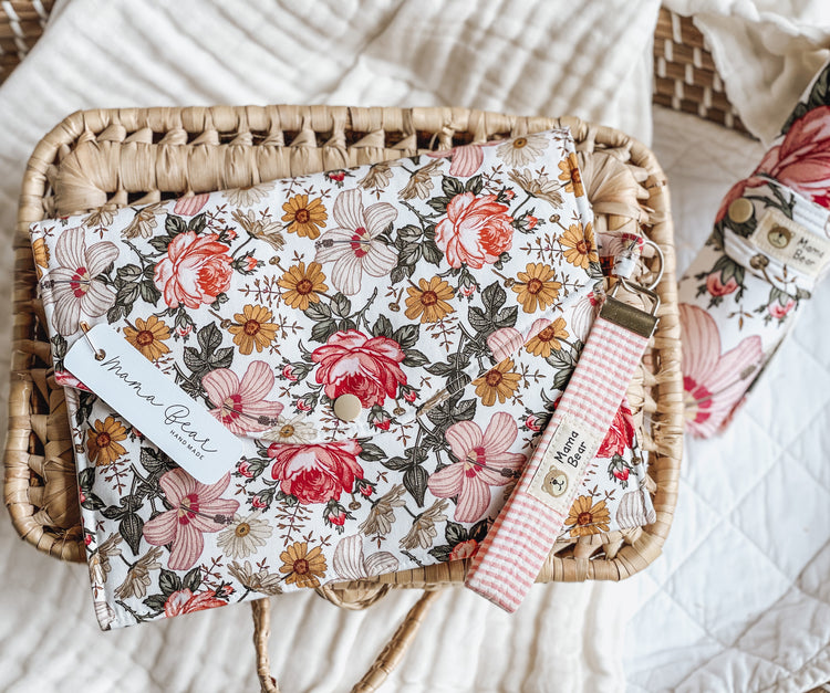 Nappy Wallet (with Zip Pocket) - Floral Bouquet