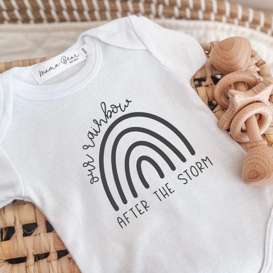Pregnancy Announcement Onesie - our rainbow after the storm