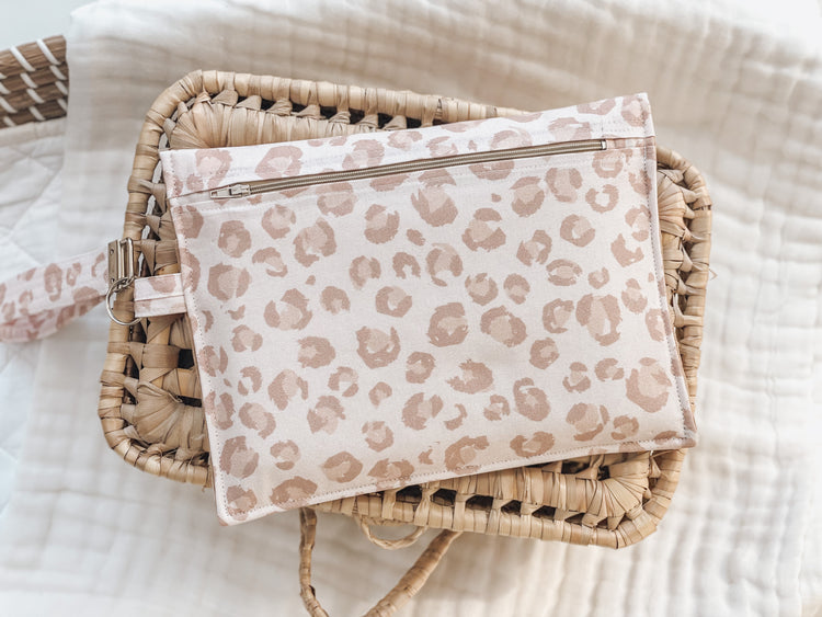 Nappy Wallet (with Zip Pocket) - Pastel Leopard