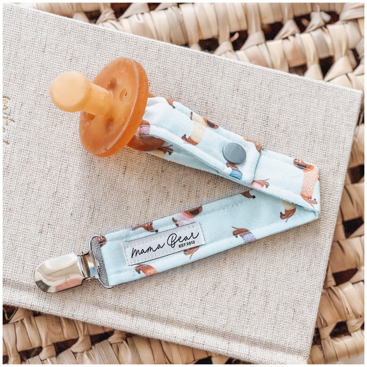 Dummy Clip - Sausage Dogs (Pale Blue)