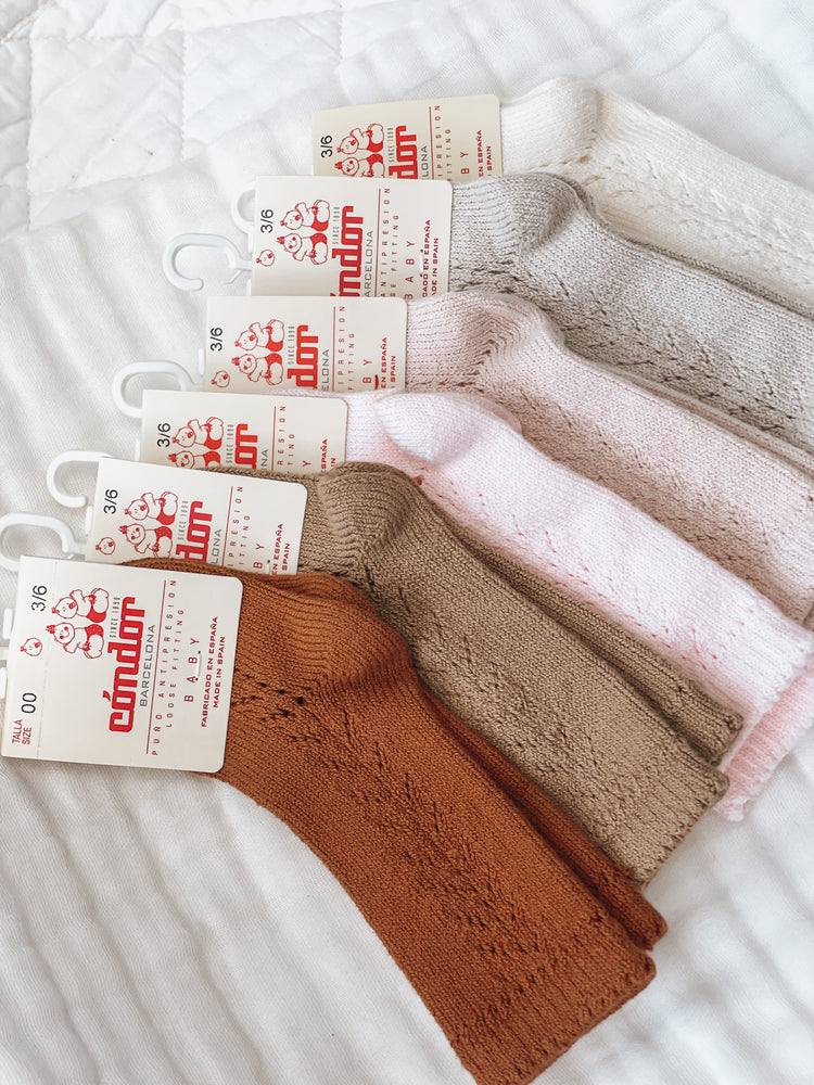 Baby Knee High Warm Cotton Side Openwork Sock | Condor