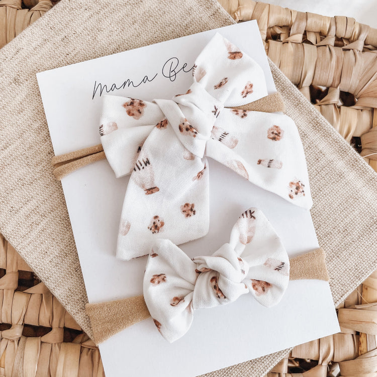 Baby Girl Hair Bow - Cookies & Milk