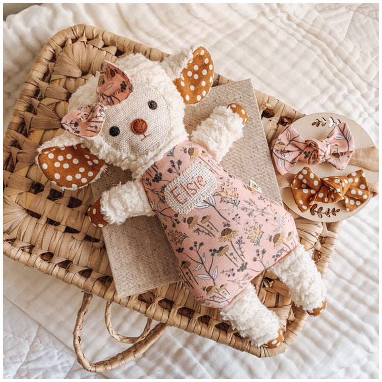 Handmade Baby Girl Gift Personalised Lamb | Blush Bee