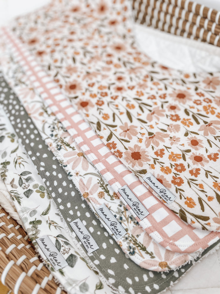 Contoured Baby Burp Bib/Cloth | Handmade in Australia