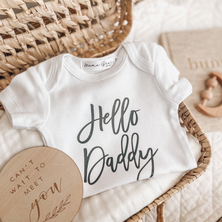 Pregnancy Baby Announcement Onesie | Hello Daddy