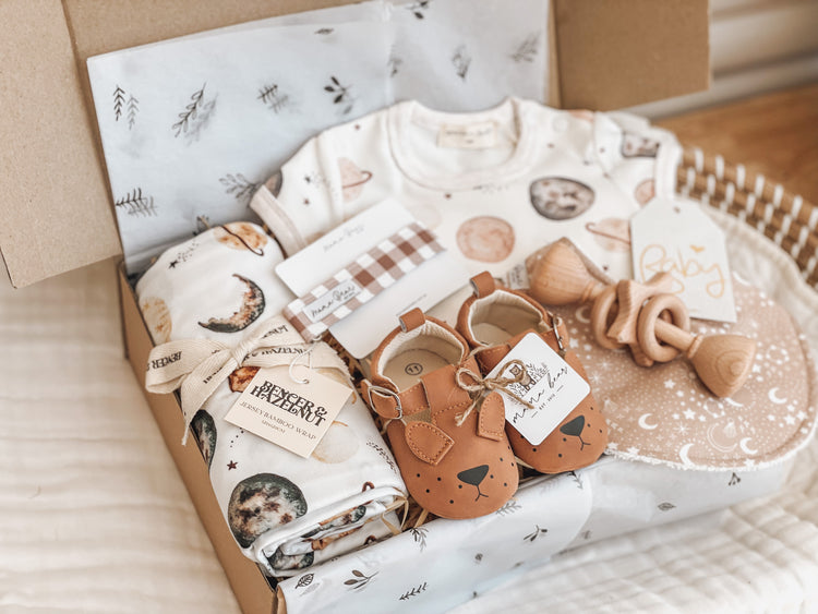 Gender Neutral Baby Shower Gift Hamper | Moons & Stars
