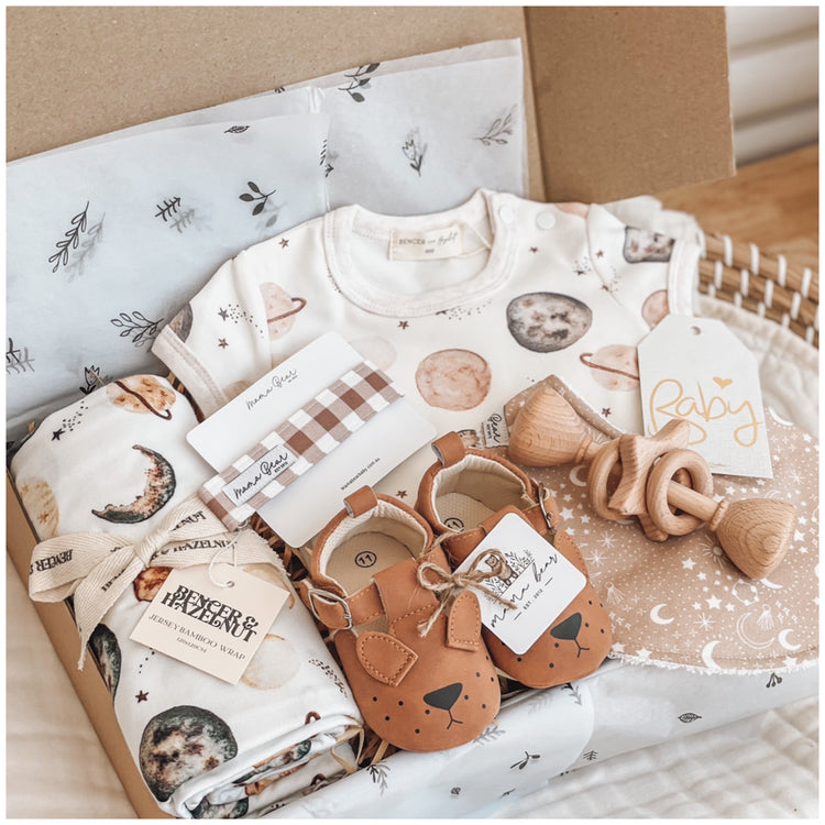 Gender Neutral Baby Shower Gift Hamper | Moons & Stars