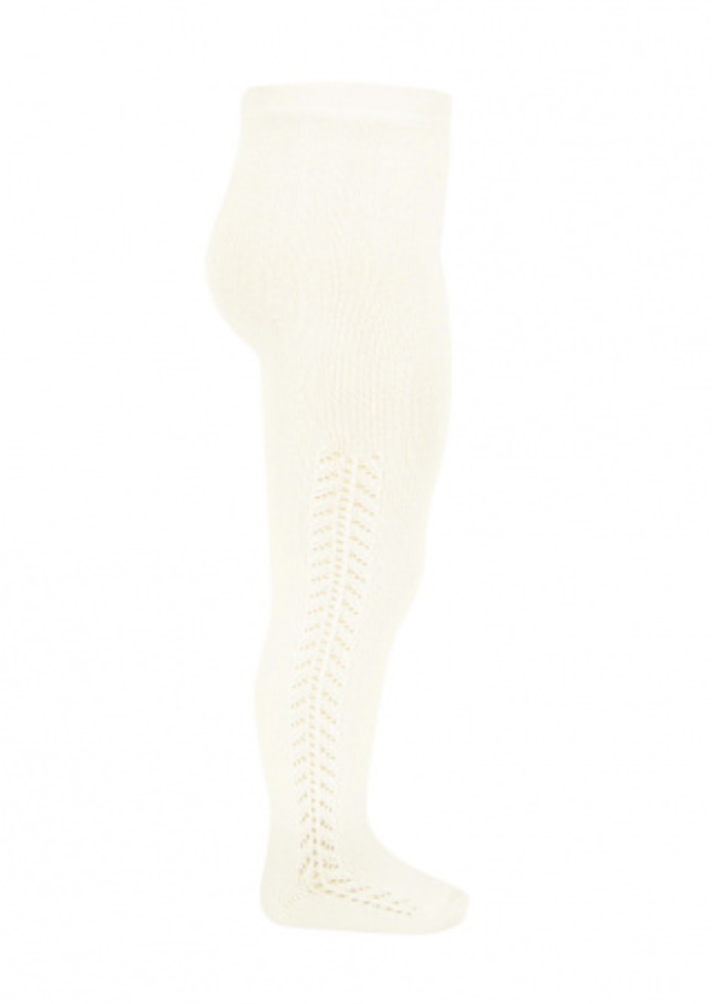 Warm Cotton Tights with Side Openwork | Condor