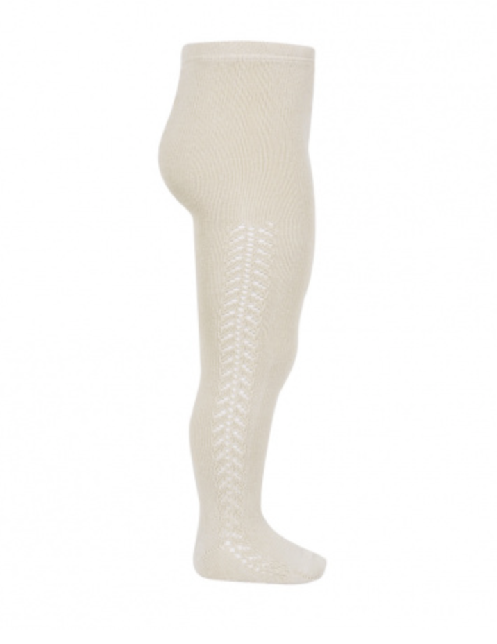 Warm Cotton Tights with Side Openwork | Condor