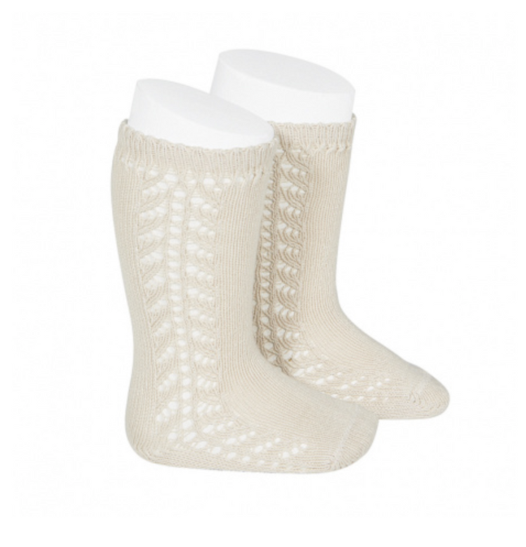 Baby Knee High Warm Cotton Side Openwork Sock | Condor