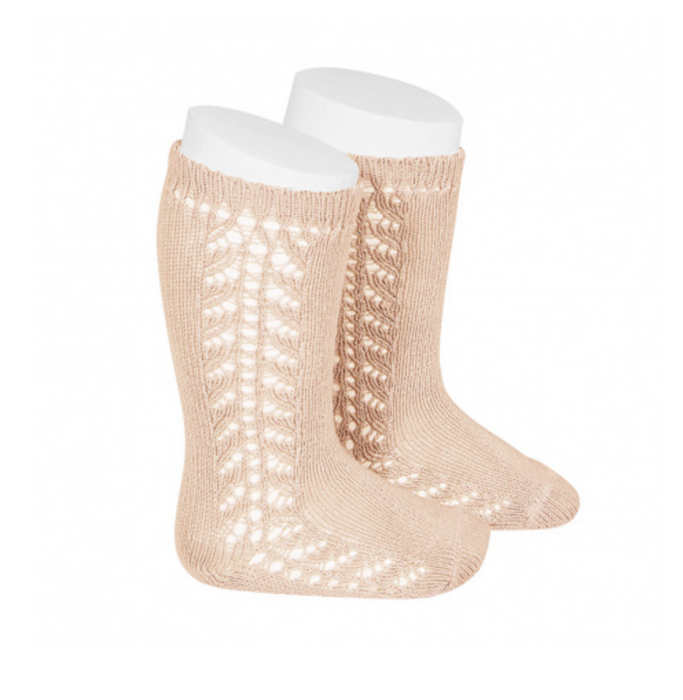 Baby Knee High Warm Cotton Side Openwork Sock | Condor