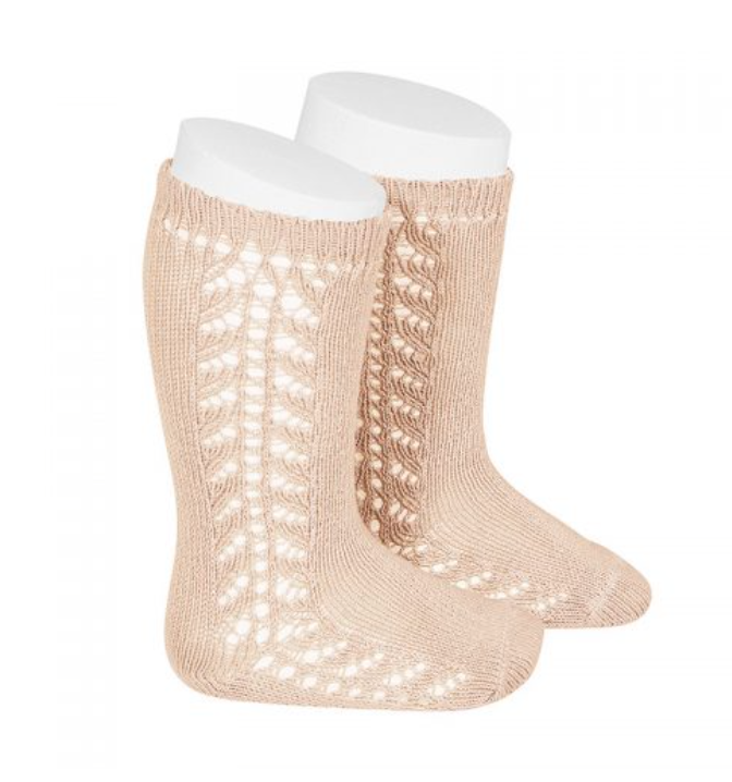Baby Knee High Warm Cotton Side Openwork Sock | Condor