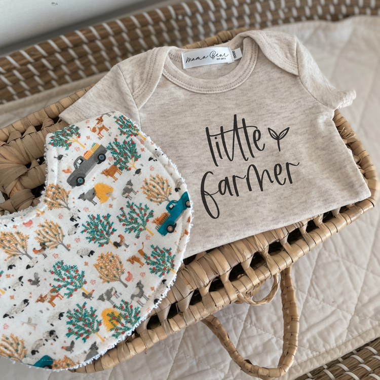 Baby Gift Idea Onesie & Bib | Little Farmer