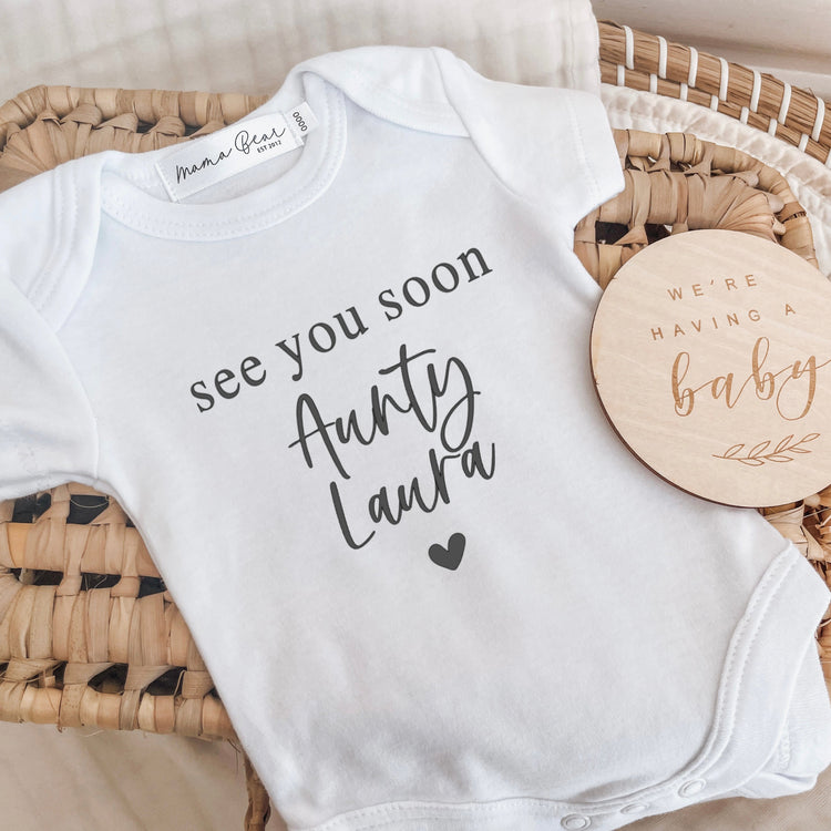 CUSTOMISABLE Pregnancy Announcement Onesie | See you soon