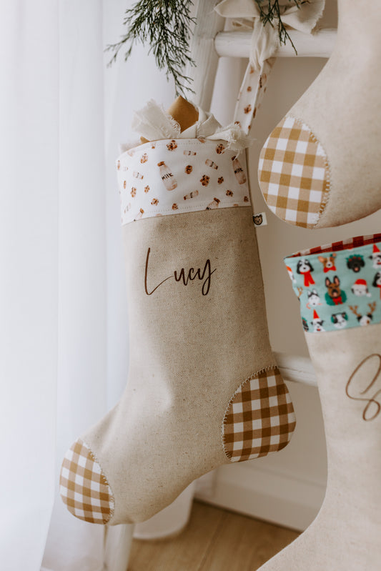 Handmade Christmas Stocking | Milk & Cookies