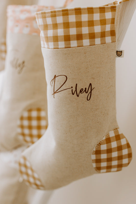 Christmas Stocking | Caramel Gingham Only