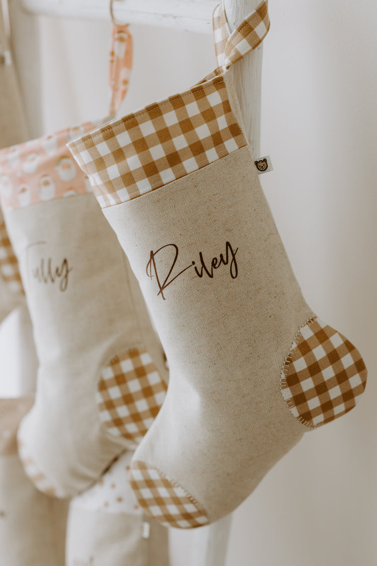 Christmas Stocking | Caramel Gingham Only