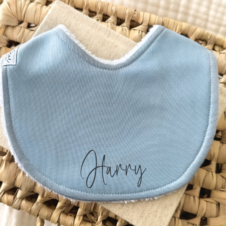Baby Bib | Solid Blue Box Jellyfish