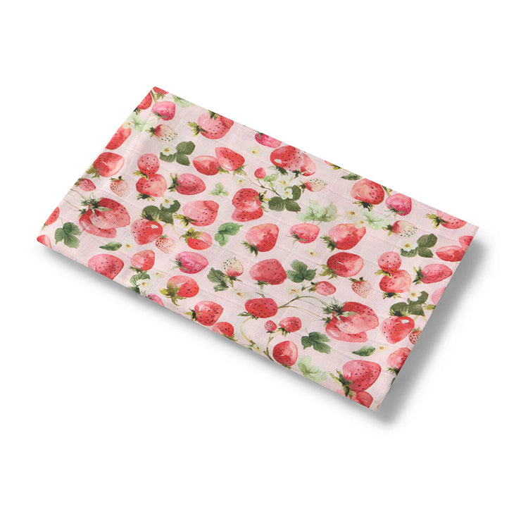 Baby Muslin Wrap - Strawberry | Snuggle Hunny