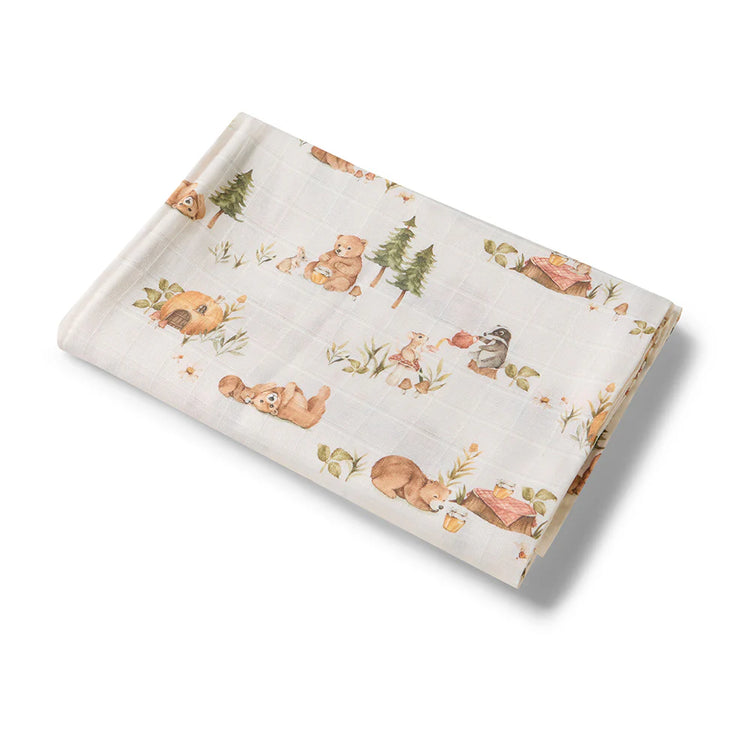 Baby Muslin Wrap - Bears | Snuggle Hunny