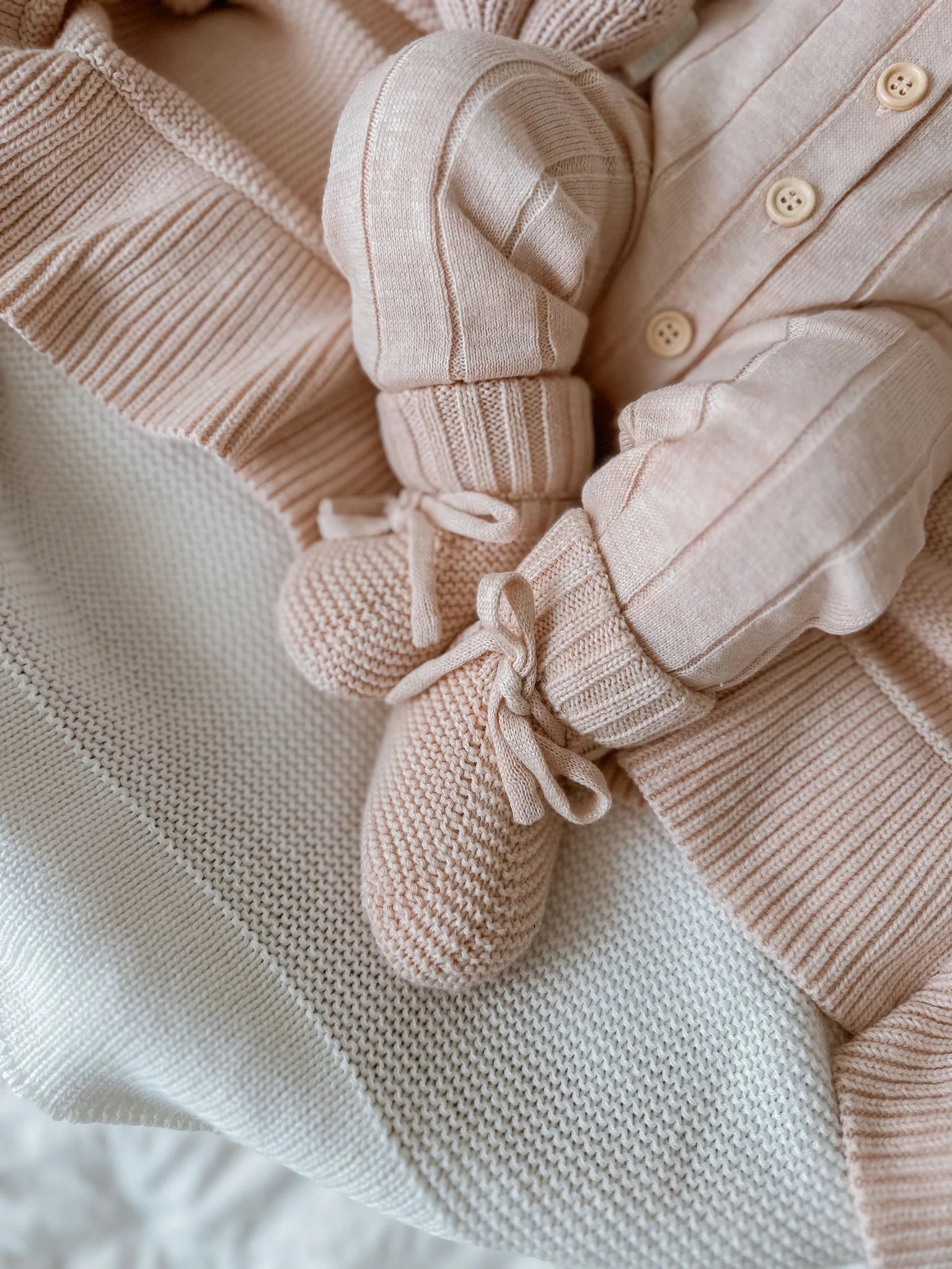 Mini Knit Baby Booties | Fawn Beige
