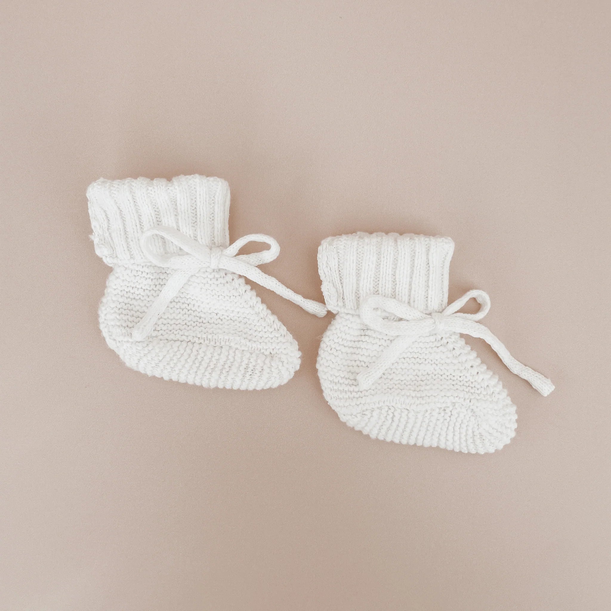 Mini Knit Baby Booties | Milk White