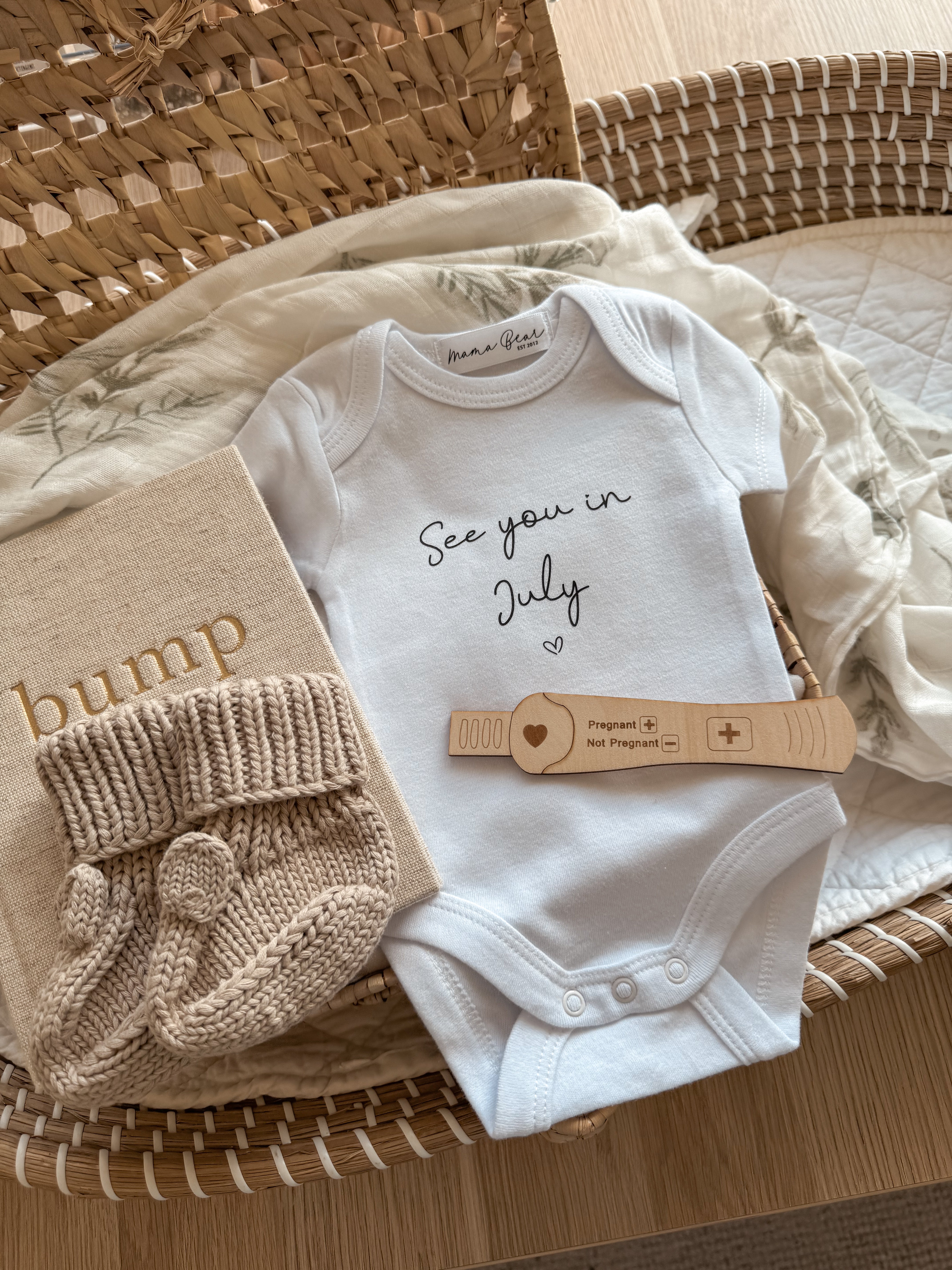 Surprise Pregnancy Announcement Baby Onesie | See you in month