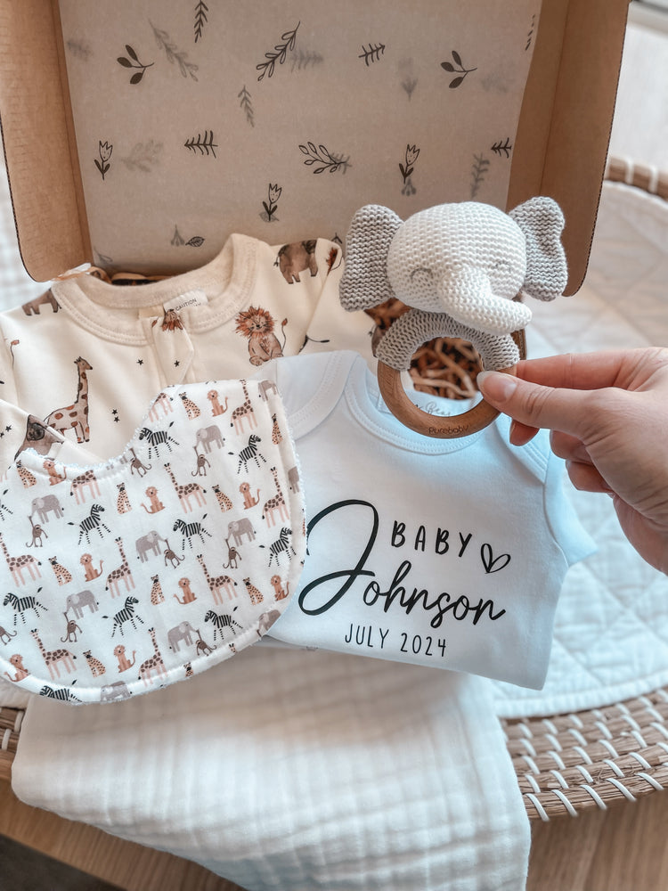 Personalised Baby Announcement Gift box | Safari