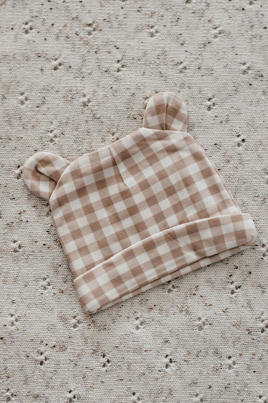 Newborn Baby Beanie | Gingham Bencer & Hazelnut