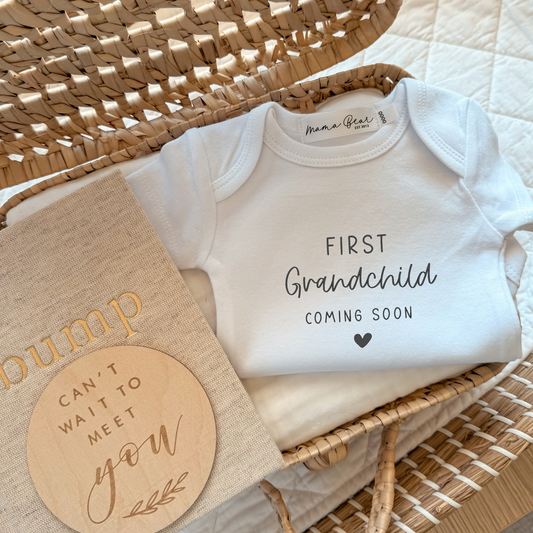 First Grandchild + due date | Pregnancy Announcement Idea to Parents