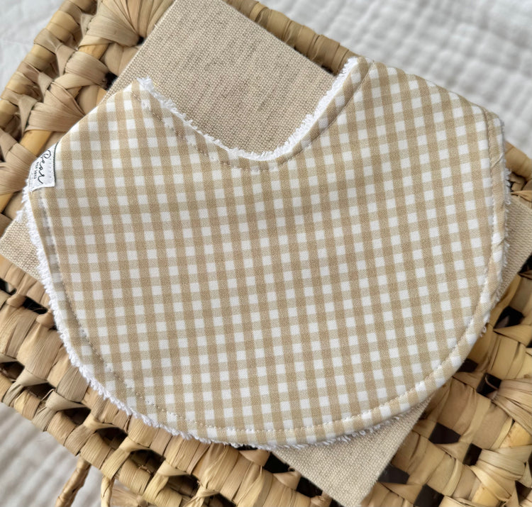 Baby Bib | Natural Gingham