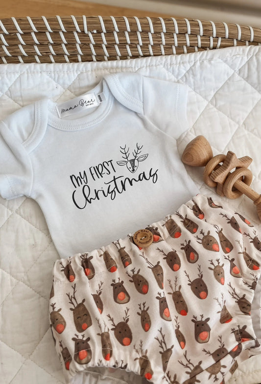 My First Christmas Baby Outfit | Rudolph Reindeer