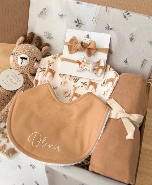 Personalised Baby Girl Gift Hamper | Caramel Fawn